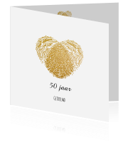 Verrassend 50 jaar getrouwd kaart maken gouden vingerafdruk JW-24
