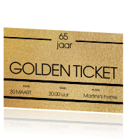 Verwonderend Grappige uitnodiging golden ticket voor een 65e verjaardagsfeest OG-81