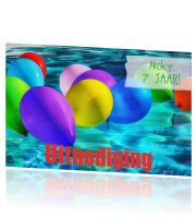 Hedendaags Uitnodiging kinderfeestje om te gaan zwemmen EE-36