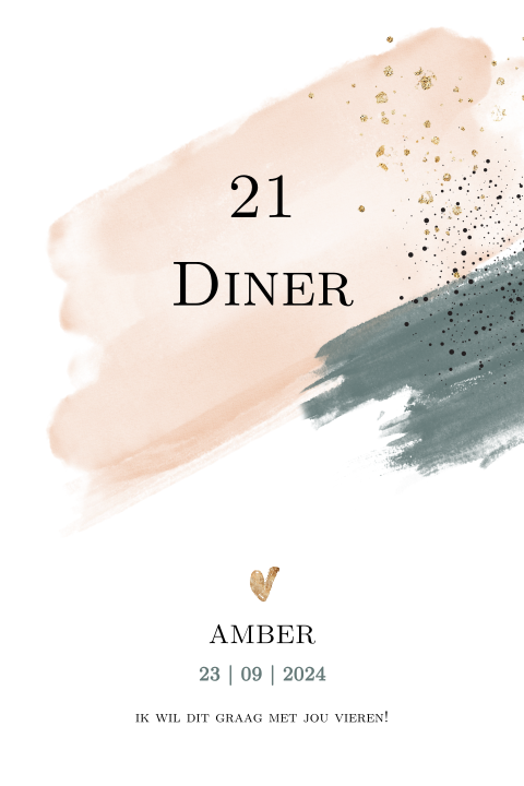 21 diner kaart modern met verfstrepen