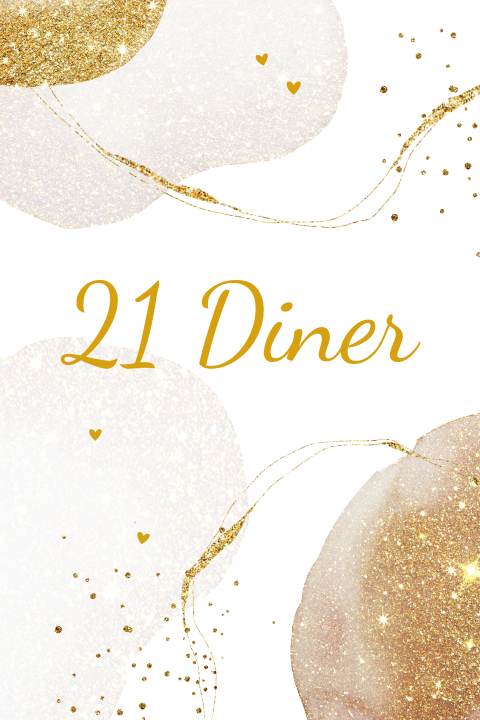21 diner menu kaart goud glitter look geometrisch