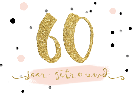 Uitnodiging 60 jaar jubileum feest goud en roze
