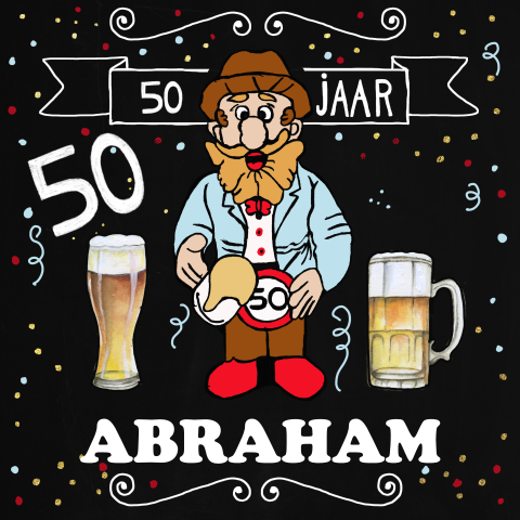 Verdienen Moedig auteur Leuke uitnodiging Abraham 50 jaar verjaardag man bier
