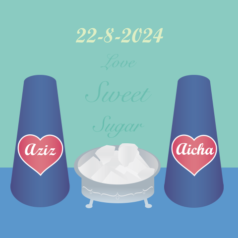 Arabische trouwkaart met suiker subar sweet
