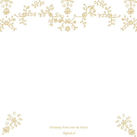 Arabische witte trouwkaart met goudkleurige bloemetjes
