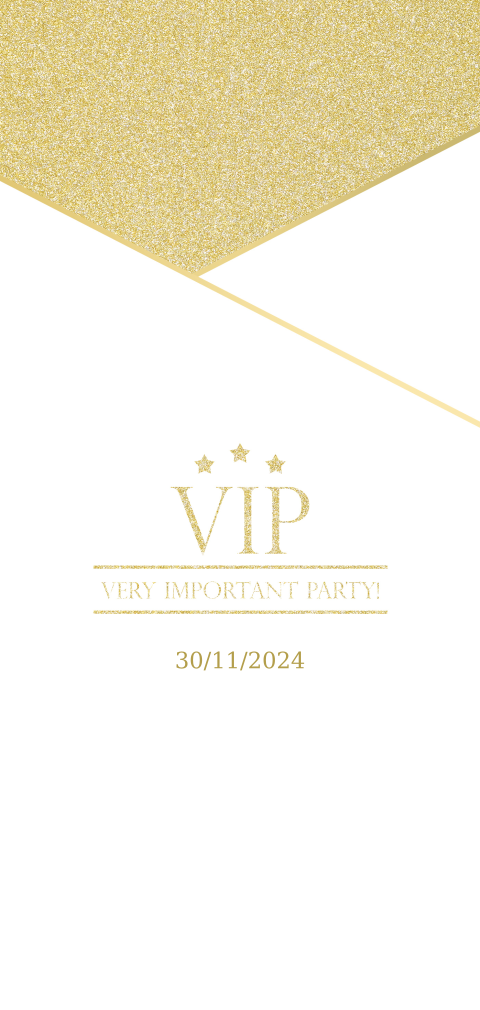 Feest VIP ticket Gold and White