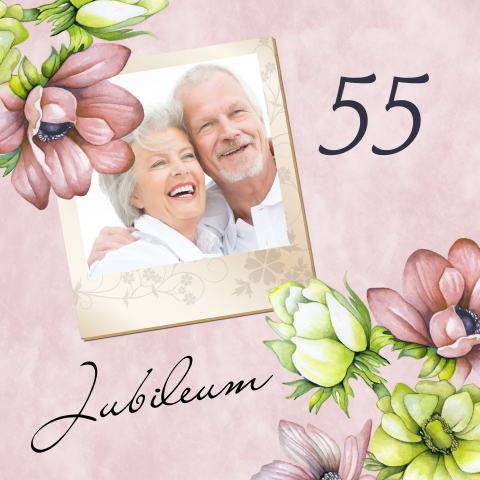 Uitnodiging vijfenvijftig jaar getrouwd anemoon