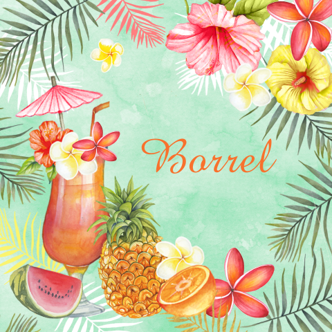 Uitnodiging diner met tropische cocktail