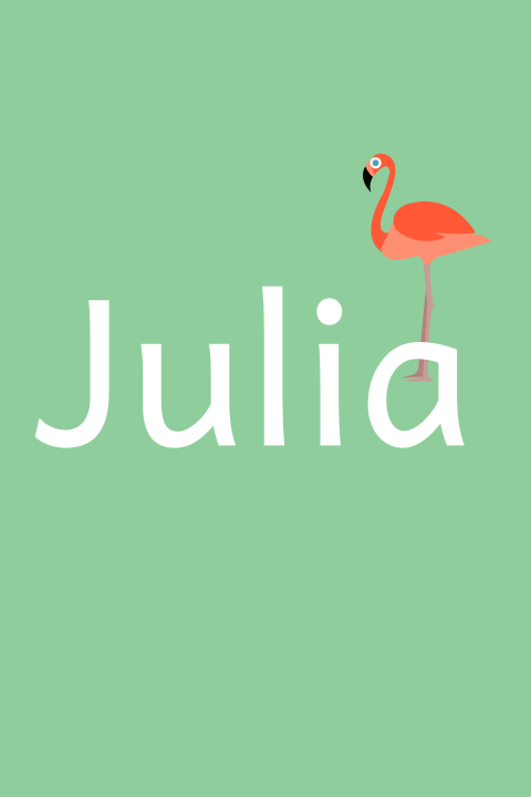 Eenvoudig geboortekaartje voor een meisje met een flamingo