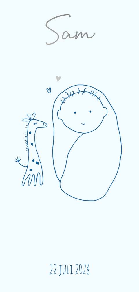 Geboortekaartje jongen en giraf