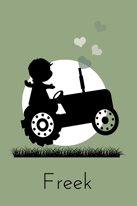 Geboortekaartje jongen silhouet traktor