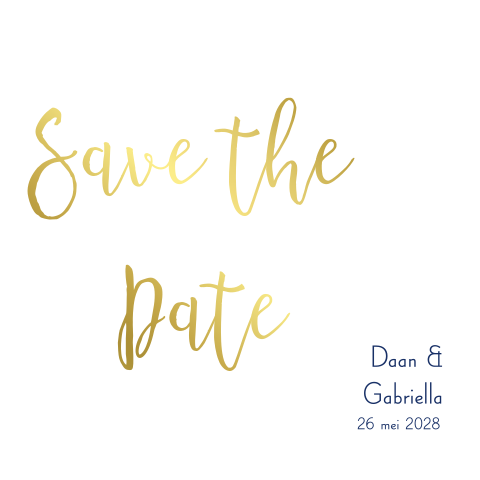 Goudfolie Save The Date Kaart Met Luxe Uitstraling