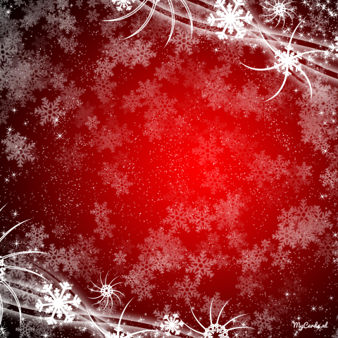 Kerst sfeervol  rood met sneeuwvlokken