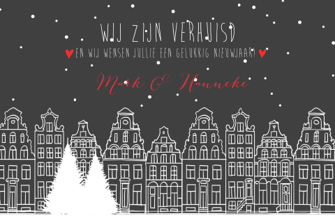 Amsterdam kerst verhuiskaart maken amsterdamse huisjes 