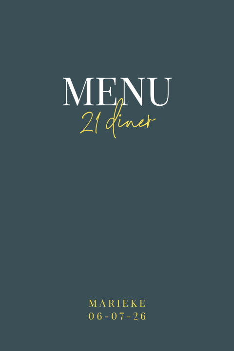 Klassieke menukaart 21 diner