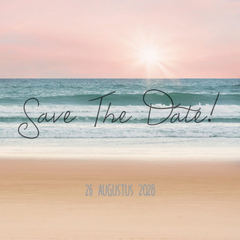 Modern save the date kaart met strand thema