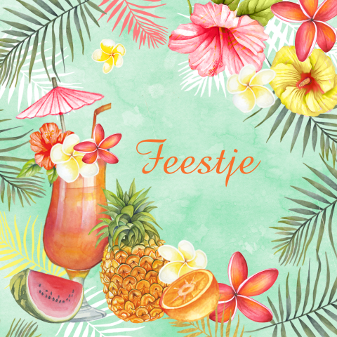 Uitnodiging tropische cocktail
