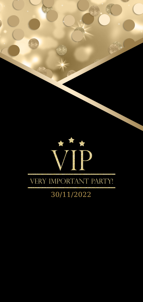 Party VIP ticket Black and Gold