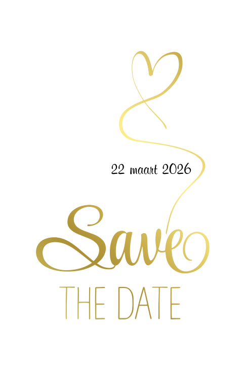 Save the Date kaart Goudfolie
