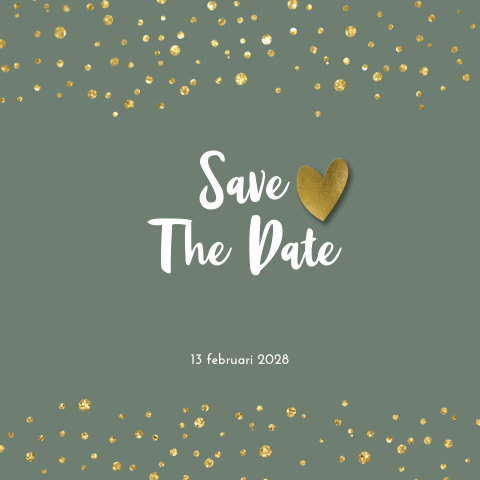 Save the date uitnodiging confetti