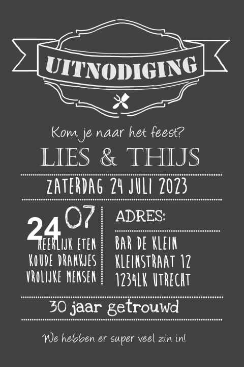 Tekst Uitnodiging 30 Jaar Getrouwd