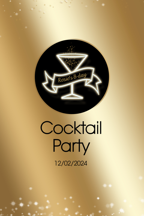 Uitnodiging voor een cocktail party in goudlook