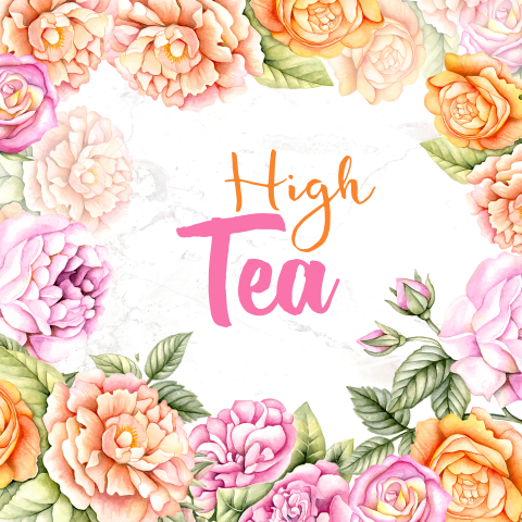 Uitnodiging high tea met rozen