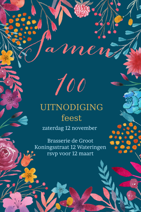 Uitnodiging samen 100 jaar hip met bloemen