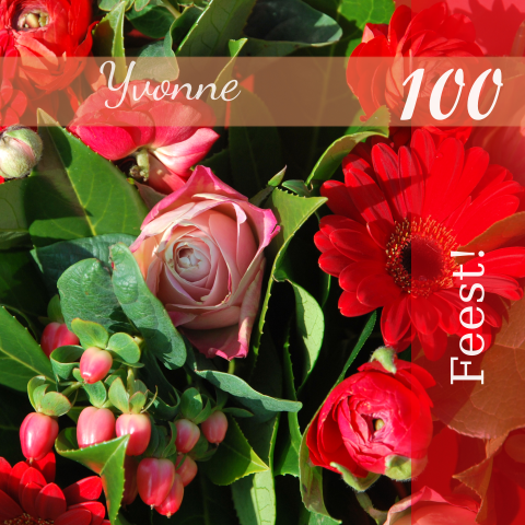 Verjaardag 100 jaar kleurrijke bloem 