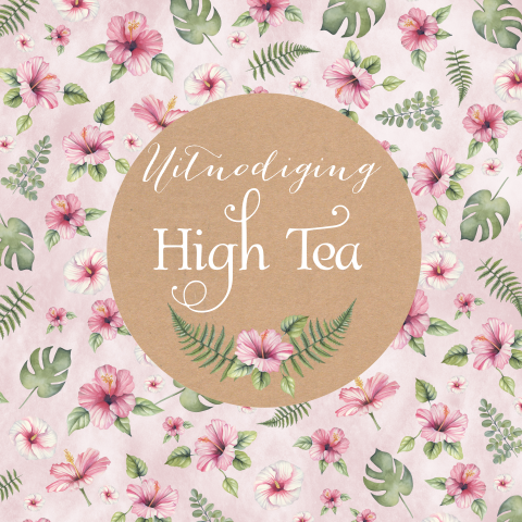 Uitnodiging high tea met bloemen