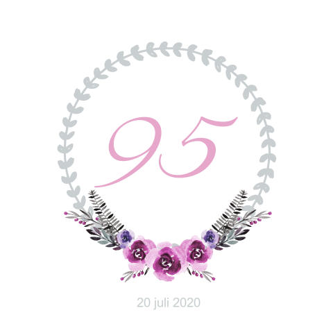 Trendy verjaardagsfeest uitnodiging 95 jaar met krans