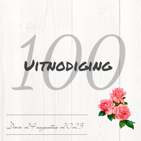 Verjaardagsfeest uitnodiging vrouw hout 100 jaar