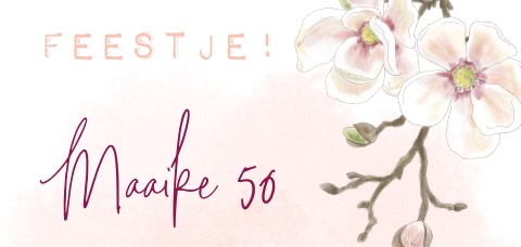Verjaardagsuitnodiging magnolia 50 jaar