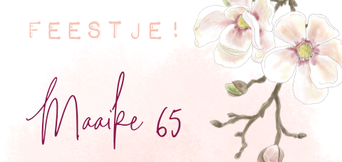 Verjaardagsuitnodiging magnolia 65 jaar