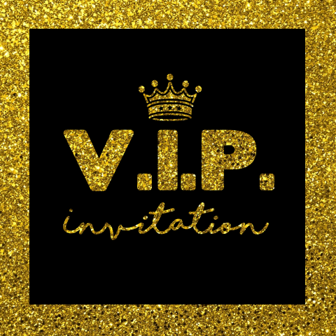 Vierkante VIP uitnodiging met goud-look 30 jaar