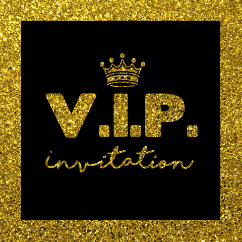 Vierkante VIP uitnodiging met goud-look