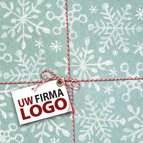 Vierkant zakelijke kerstkaart pakket label eigen logo