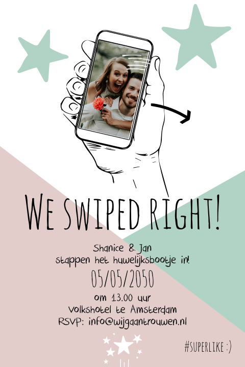 We swiped right trouw ontwerp tinder dating site