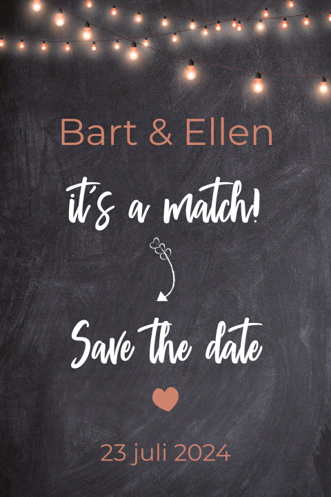 Yes it's a match save the date kaart