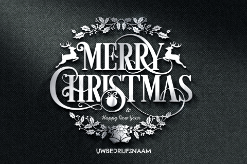 Stijlvolle zakelijke kerstkaart met logo en typografie