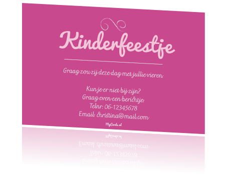 Uitgelezene Kinderfeestje uitnodiging teksten meisje typografie roze ZS-94