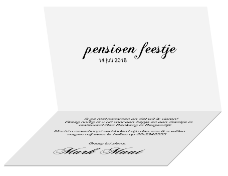 Uitnodiging Pensioenfeest Kleurplaat Kaart Bankhang