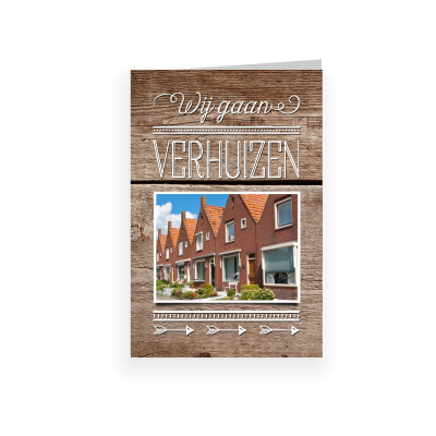 Verhuiskaart Wij Gaan Verhuizen Op Hout