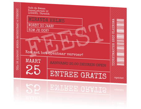 Beste Ticket uitnodiging maken | MyCards.nl XO-59