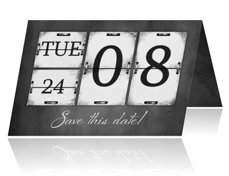 Trouwkaart Kalender Op Krijtbord Vintage