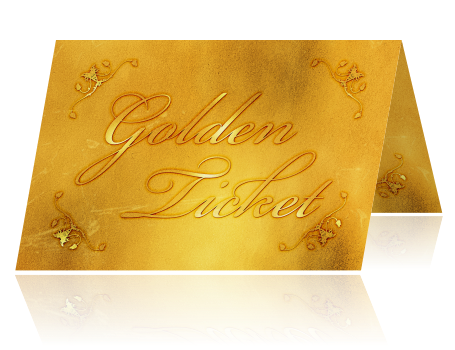 Welp Uitnodiging 60e verjaardag Golden Ticket MG-42