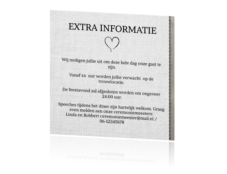 Trouwkaart inlegvel