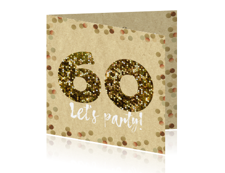 Fonkelnieuw Uitnodiging verjaardag 60 jaar met glitters FM-04