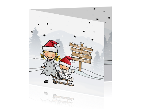 Kerstmis Geboortekaartje Baby Geboren Met Kerst - 