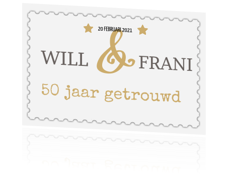 Verrassend Jubileum 50 jaar getrouwd kaart postzegel goud BU-95